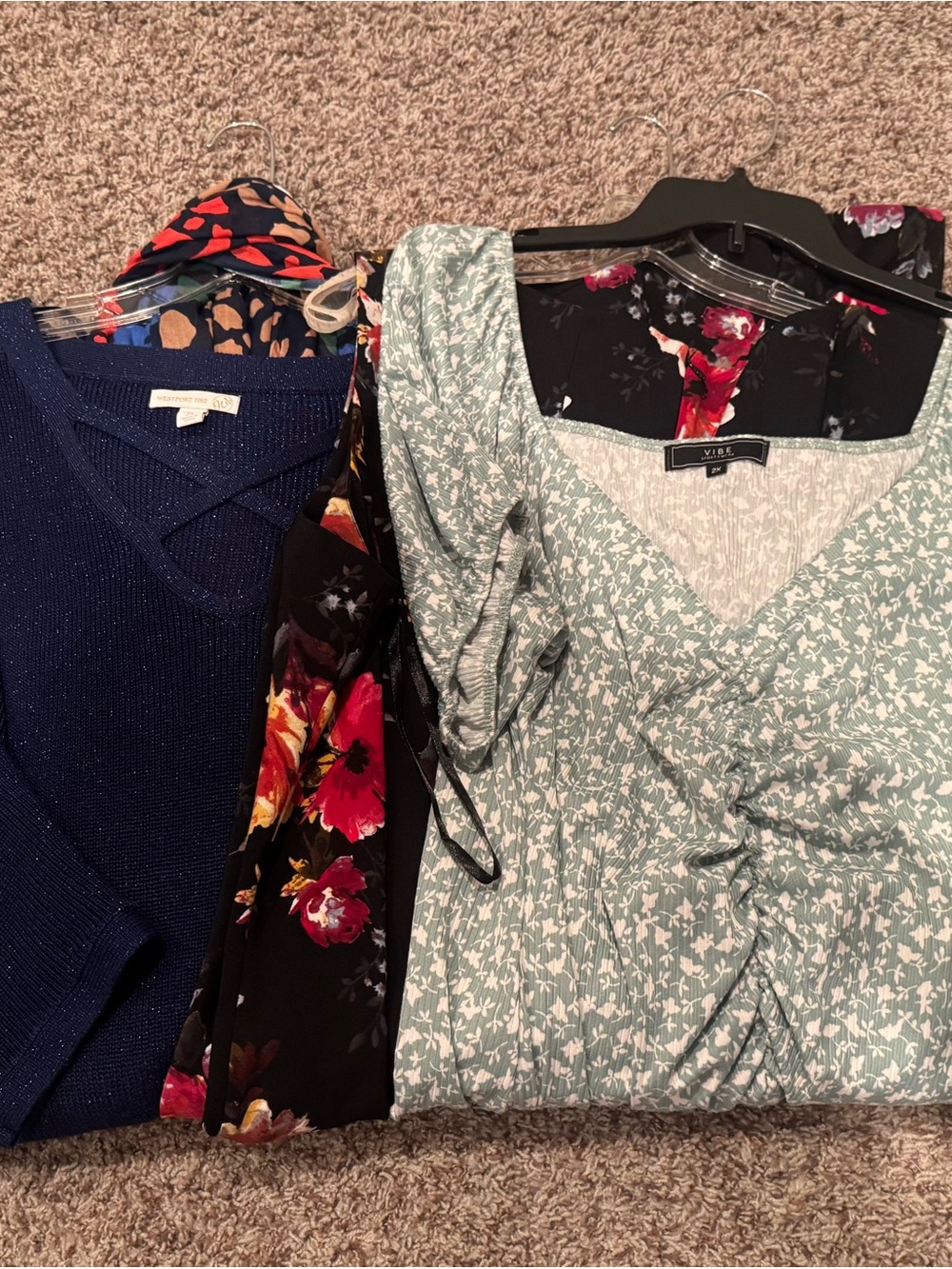 2X Bundle - Sage Floral Wrap-Style Women's Top, Dress & More